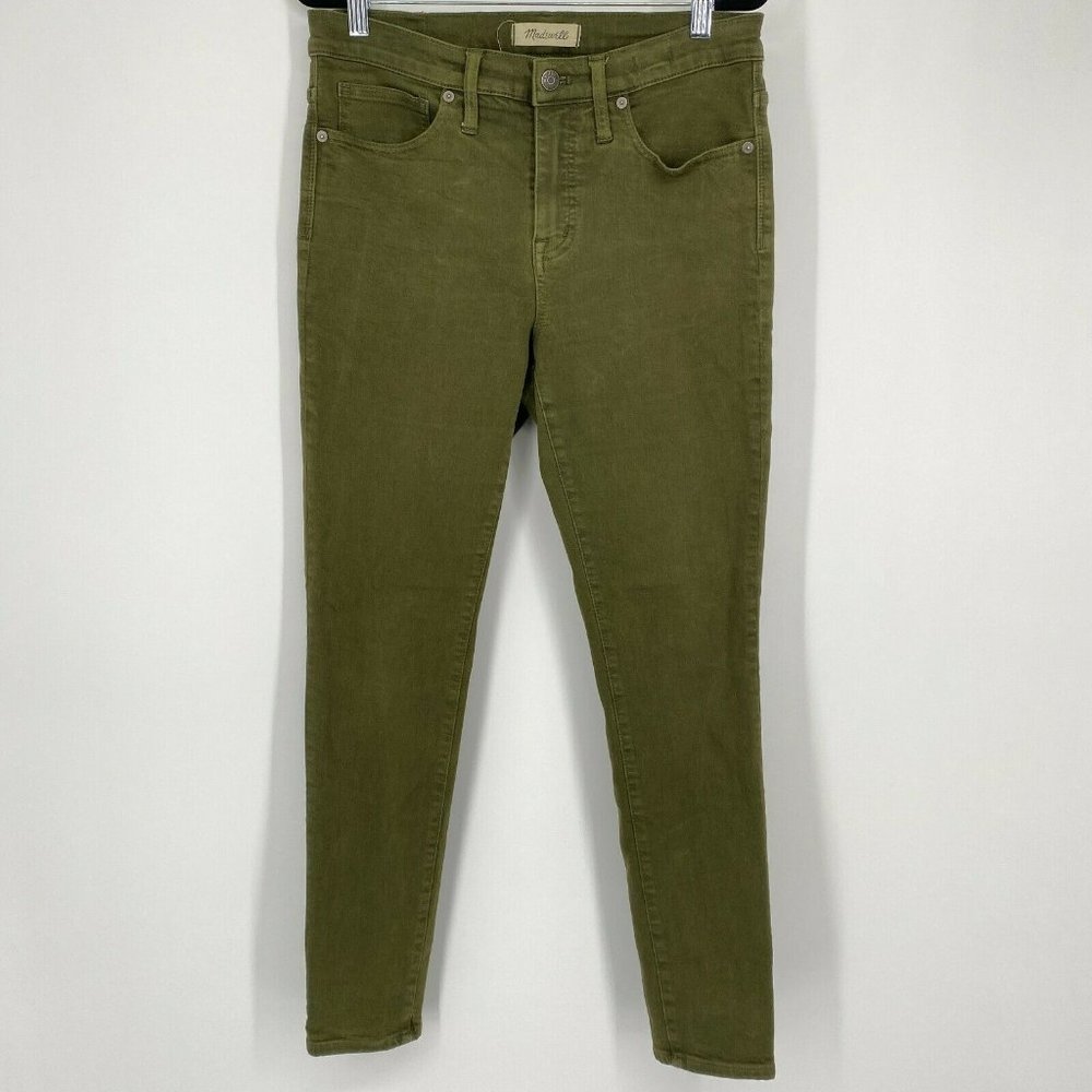 Madewell 9" High Rise Skinny Stretch Denim Jeans Dark Wash Green Women's Size 30